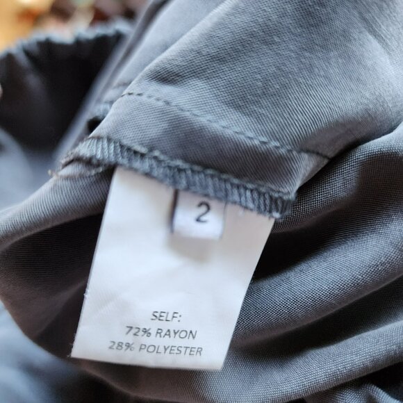 Yigal Azrouël Dress XS/2 Gray Shift Square Neck Pockets Bubble Hem Minimal - Picture 3 of 6